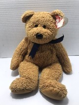 Vintage Ty Beanie Buddies 13” FUZZ Golden Brown Bear Plush Stuffed Animal 1999 - £9.80 GBP