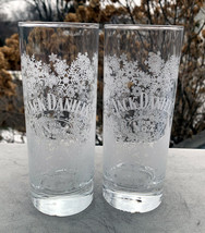 2 New Jack Daniels Old No 7 Brand Tall Whiskey Glasses Snowflake Design ... - $28.66