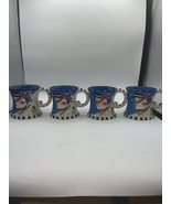 Temptations  Skiing Snowman Mugs 16 oz Set Of 4 Mugs - £22.84 GBP