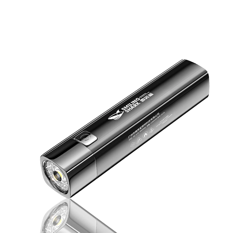 Black Mini LED Flashlight, 1x4.8in, rechargeable power supply, usb charger - £10.15 GBP