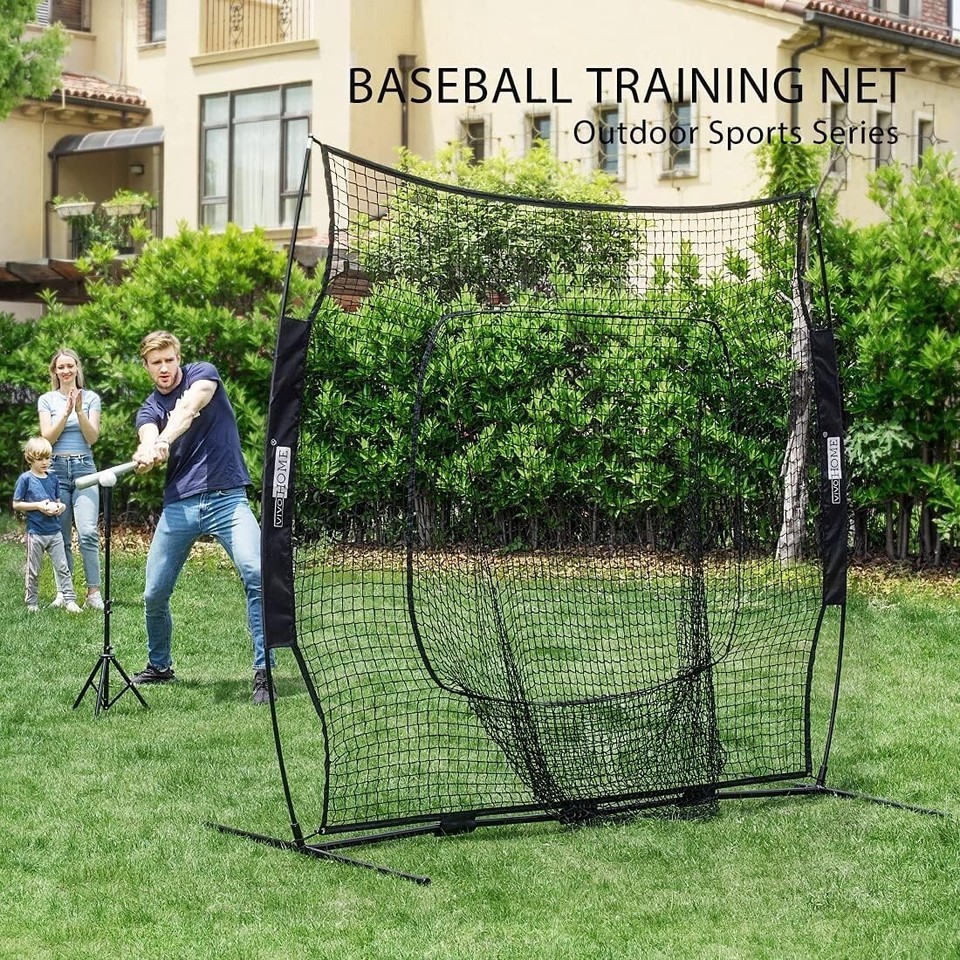 Durable 7x7 Feet Baseball Backstop Net & Adjustable Batting Tee for Training Item image 4