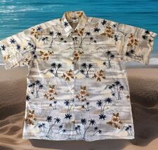 Pierre Cardin Hawaiian Shirt Mens XL Short Sleeve Beach Island - $13.85