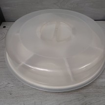 Rubbermaid Servin Saver 13&quot; Round Vegetable Fruit Dip Tray Ivory 0259 Preowned - £11.81 GBP