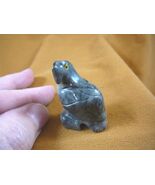 (y-bir-pa-3) PARROT Macaw bird gray tan gemstone SOAPSTONE carving I lov... - $8.99