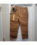 NWT Carhartt 42x30 Brown Duck Double Knee Work Pants Jeans B01 BRN Actua... - $81.32