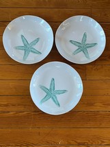 Lot of 3 Sigrid Olsen Home Large White Plastic Melamine w Blue Starfish ... - £11.90 GBP