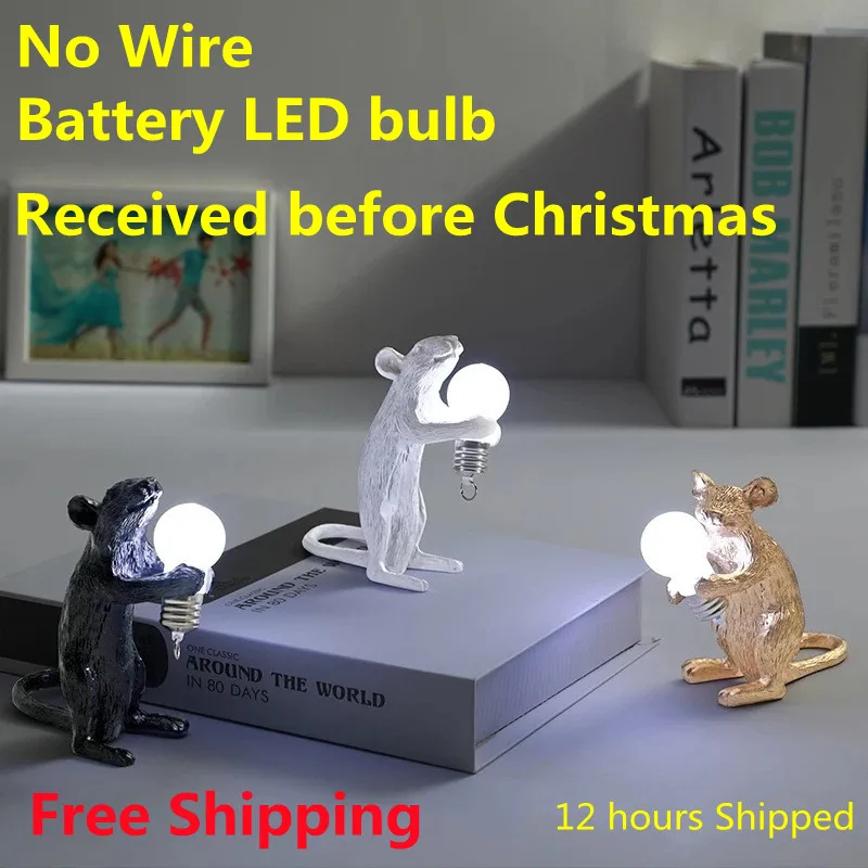 2023 New Mouse Lamp Portable Wireless Battery LED Mouse Bedside Lamp Animal - $18.23+