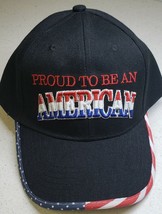 Black Patriotic Proud To Be An American Baseball Embroidered Hat Cap - $348.73 MXN