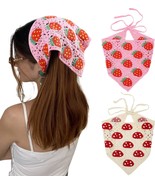 Crochet Bandana Head Kerchief Hair Scarf 2Pcs Knitted Hair Scarves Croch... - £27.75 GBP