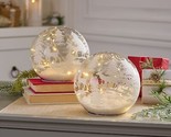 Set of 2 Illuminated 6&quot; Spheres with Scene by Valerie in Woodland Deer - $193.99