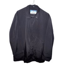 Kenneth Cole Reaction Mens Black Rain Jacket Medium Full Zip Magnetic Bu... - $13.63
