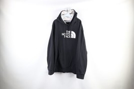 The North Face Mens 2XL XXL Faded Spell Out Big Logo Hoodie Sweatshirt Black - $54.40