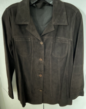 Koc Chocolate Brown Suede Shirt Jacket Unlined (40/US 8 or M) - £40.45 GBP