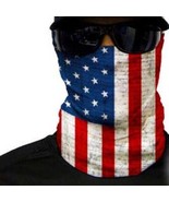 Mens Halloween USA Flag Face Mask Neck Wrap Gaiter Headband Hood Red White - £3.74 GBP