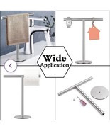 T-Shape Hand Towel Holder set of 2 Stands SUS304 Stainless Steel for Bat... - $35.73 CAD