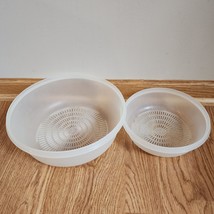 Vintage Tupperware Clear Strainer 10.25&quot; &amp; 7.5&quot; Diameter Colander 1835-4... - £6.78 GBP