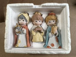 Vintage Homco Children’s 3 Piece Ceramic Christmas Nativity Wiseman Set - £9.33 GBP