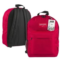 East West Student School Backpack 16 Inch (41cm) Red with Adjustable Straps - £15.17 GBP