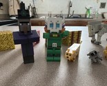 Minecraft Figure Lot Animals Blocks figures alien pig horse cow black ha... - $34.60