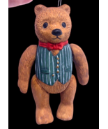 Department 56 Christmas Ornament Teddy Bear Jointed Moving Arms &amp; Legs V... - $27.83