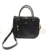 Fossil Ryder Satchel Purse Medium Black Leather Handbag With Crossbody S... - $103.77 CAD