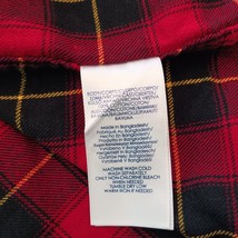 Chaps Button-Down Collar Men's Red & Black Cotton Flannel Shirt Long Sleeve Sz L image 6