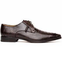 Merida Caiman and Lizard Dress Derby's Shoes Tasseled Laceup Brown image 2