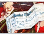 Father Time Bank Check Happy New Year Embossed DB Postcard H26 - $4.90