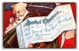 Father Time Bank Check Happy New Year Embossed DB Postcard H26 - £3.85 GBP