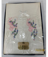 Vintage New Old Stock Boxed Embordered Floral Basket Pillowcases w/Box -... - €16,91 EUR