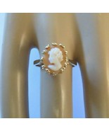 10k Carved Cameo Ring Yellow Gold Size 6.5 Fancy Prongs 2.49 Grams 11mm ... - $253.59 CAD