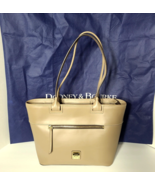 Dooney &amp; Bourke Beacon Zip Tote Taupe Smooth Leather Carryall Shopper Zi... - $1,041.59 MXN