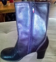 Tommy Girl Shoes 6.5 Brown Leather Zip Up 3in Heel Boots - $42.00