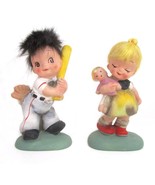 VTG  Napco ware Little Rascals Ceramic Baseball Boy and Blonde Girl Fur ... - £15.85 GBP