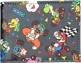 NEW BIFOLD MENS BOYS MARIO KART DONKEY KONG YOSHI TOAD LUIGI WALLET PRIN... - €15,25 EUR