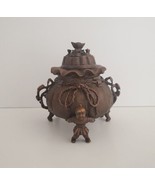 6&quot; Chinese Pure Bronze Dragon RuYi Coin Statue Incense Burner Censer Unused - £312.21 GBP