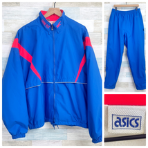 ASICS Gore Tex Vintage 90s Two Piece Tracksuit Neon Blue Red Mesh Lined Mens XL - £118.42 GBP