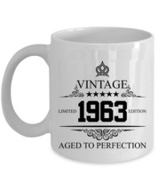 Limited Edition 1963 Coffee Mug 11oz 62nd Birthday 62 Aged To Perfection Gift - $16.78