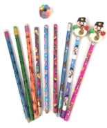 Vintage Lisa Frank Pencil Lot Holiday Topper Eraser Halloween Christmas - $18.00