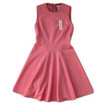 NWT Rebecca Taylor Stretch Textured Knit in Pink Grapefruit Fit &amp; Flare Dress 2 - £65.54 GBP