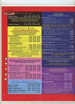 Chaco&#39;s Mexican Grill Menu San Antonio Texas  - £14.24 GBP