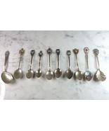 Lot of 10 Vintage .800 Coin Silver Collectible Souvenir Spoons E19 - $79.20