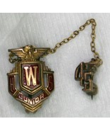 Vintage 1945 Herff Jones 1/10th Gold Filled &quot;W&quot; High School Junior Pin GF - $638.36 MXN