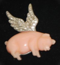 Kenneth Jay Lane Signed Pin Brooch When Pigs Fly Rare - $197.99