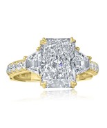 3 Stone 3.31 CT IGI Radiant Lab Grown Diamond Engagement Ring 14k Gold 4... - $4,171.03 CAD