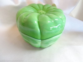 Fenton Art Glass Chameleon Green Flower Trinket Box MIB 4296XE - $39.00