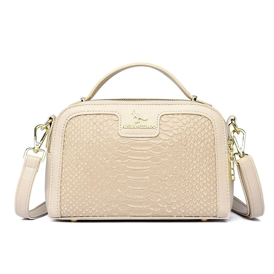 Crocodile pattern Crossbody Bags for Women  Retro Leather Shoulder Messenger Bag - £32.43 GBP