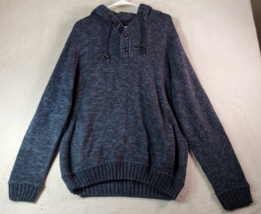 Cedar Wood State Sweater Mens XL Blue Knit Acrylic Long Sleeve Hooded Pullover - £16.85 GBP