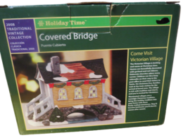Holiday Time Vintage 2008 Covered Bridge Ceramic Figurine Traditional Collection - £11.07 GBP