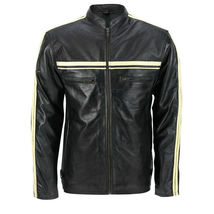 Mens Black Real Leather Classic Zipped Biker Style Smart Casual Vintage Jacket - £134.71 GBP